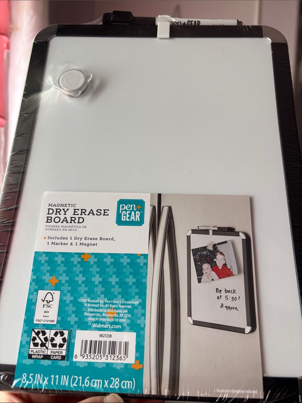 Magnetic Dry Erase Board - White with Black Frame - Picture 2 of 3